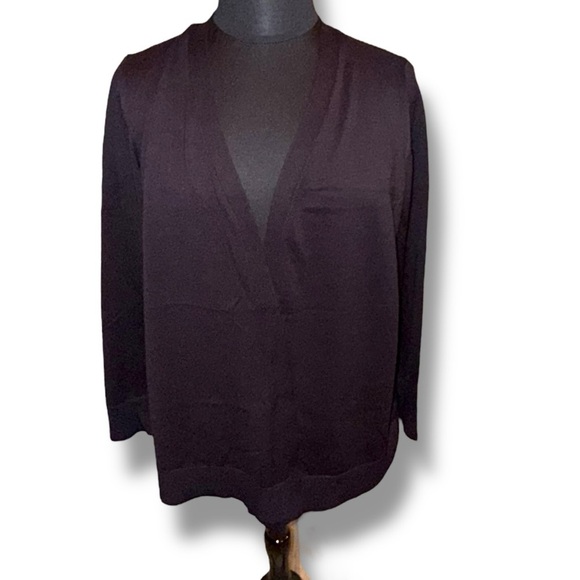 LANE BRYANT Modern Long-Sleeve Open-Front Cardigan - 18/20 Black - Picture 6 of 14